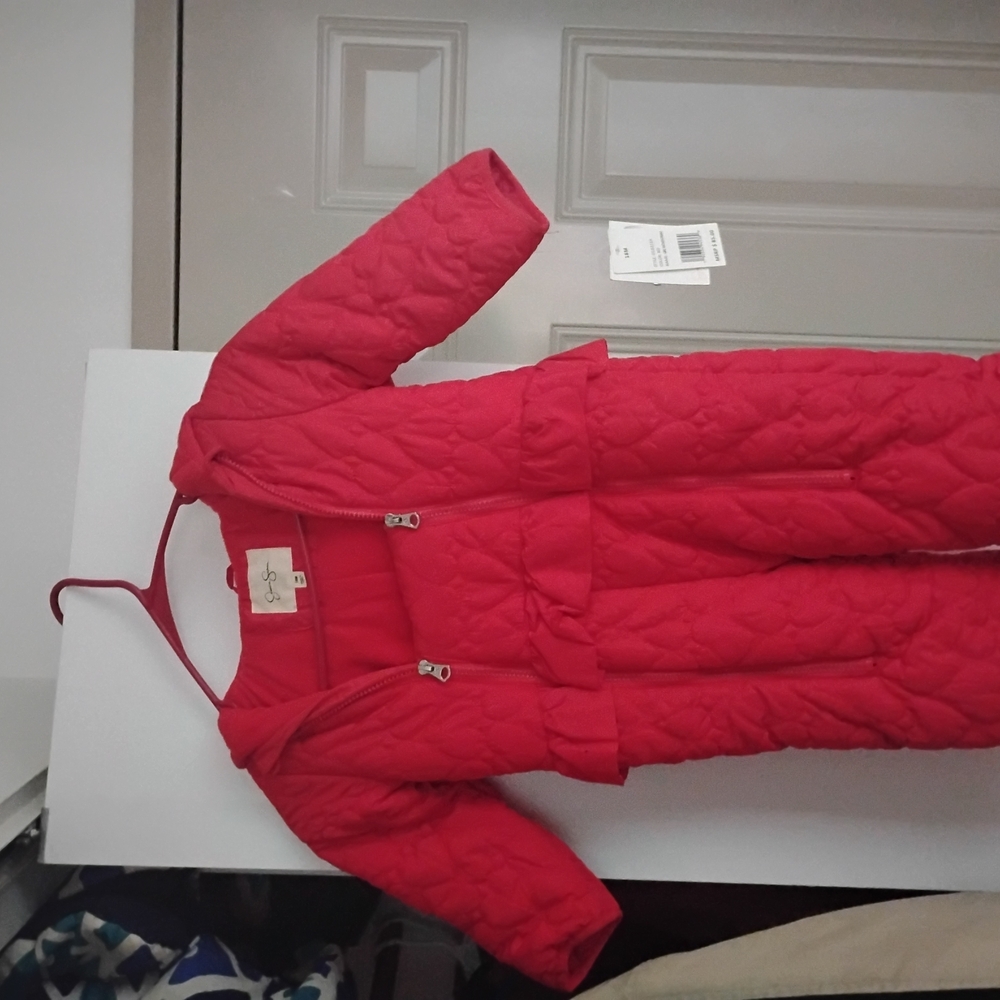 Jessica Simpson Vibrant Red Quilted Puffer Coat